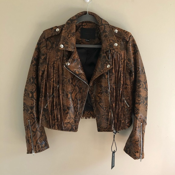 BLANK NYC animal print fringe moto jacket - Picture 5 of 15